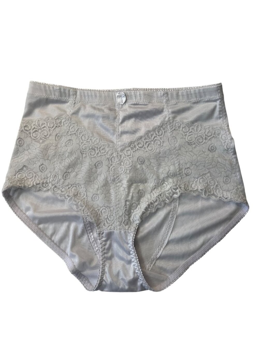 Delta Burke Womens Satin & Lace Briefs Size 9/2X Nylon Floral High Waist